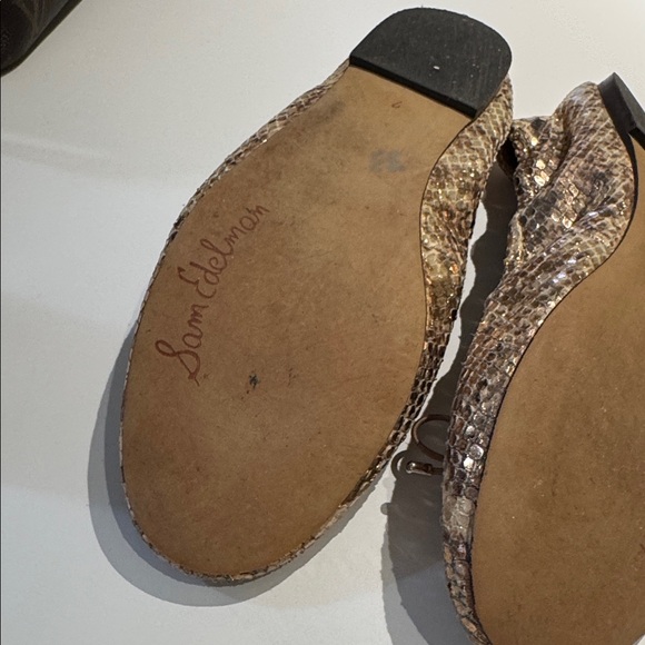 Sam Edelman gold Metallic Snake Print Ballet Flats - Picture 9 of 11